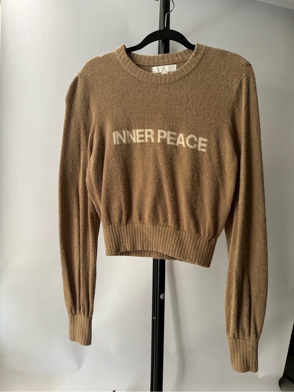 Spiritual Gangster Tan 'Inner Peace' Crewneck Sweater